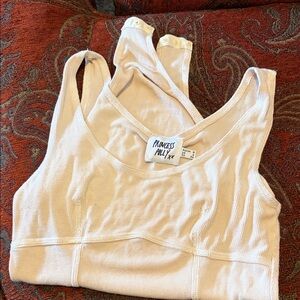 Princess Polly Cream Ribbed Scoop Tank